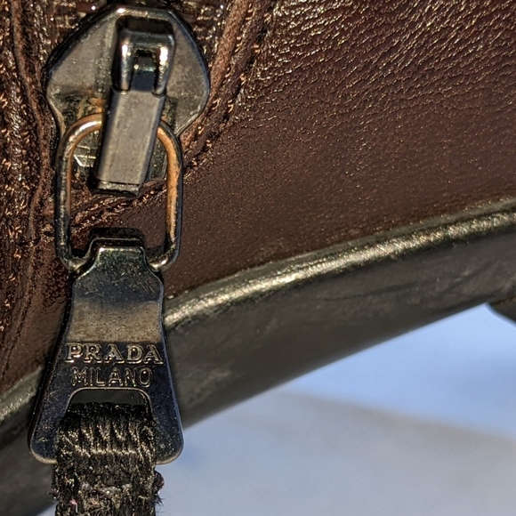 Prada brown leather ankle boot. 38.5 / 8.5. Great condition! Sooo soft. - Picture 11 of 15
